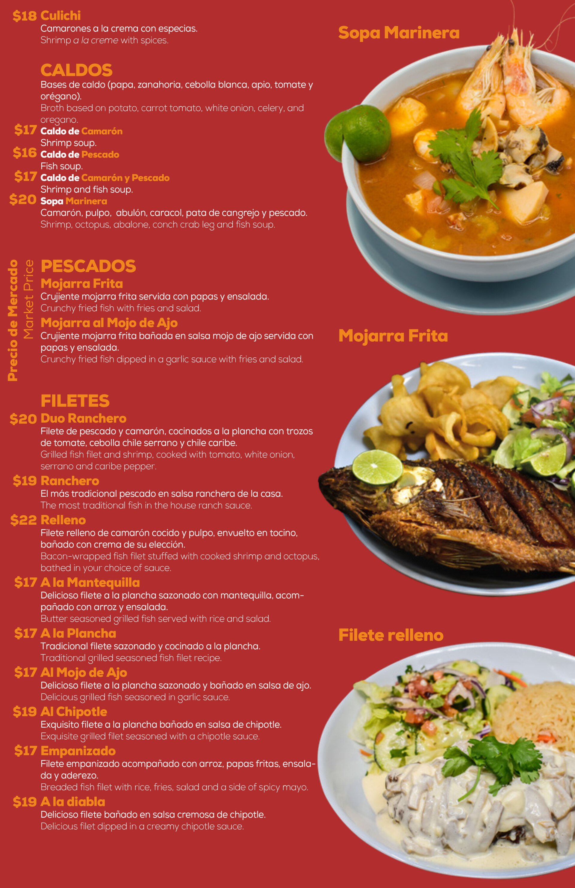 El Coco Pirata Hot Dishes Menu Mariscos Denver, CO