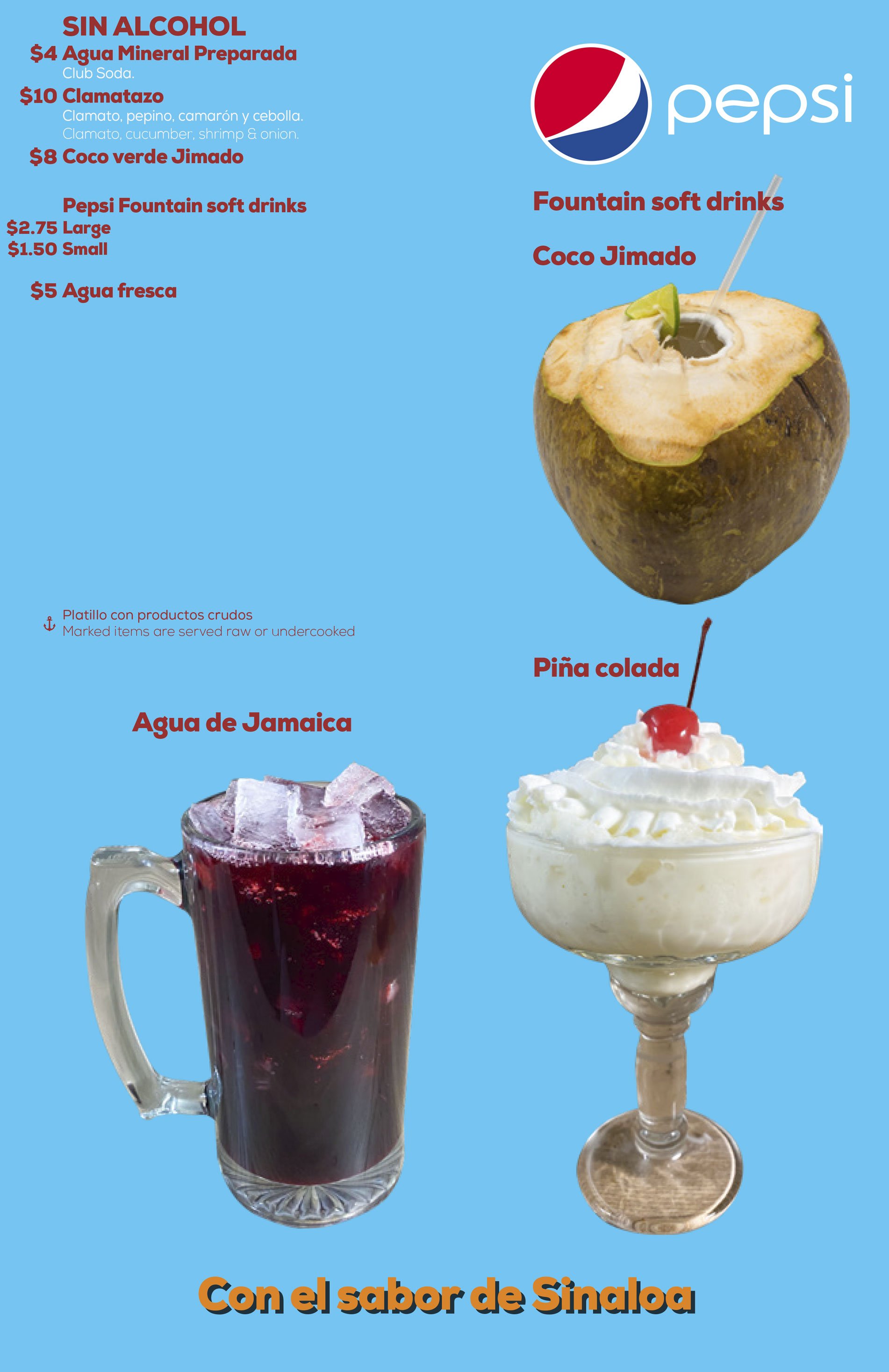 El Coco Pirata Hot Dishes Menu Mariscos Denver, CO