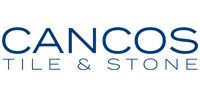 Cancos Tile & Stone logo in blue text on a white background