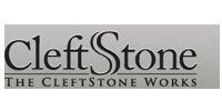 CleftStone logo with gray background and the text “THE CLEFTSTONE WORKS”