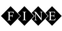 Black diamonds with white letters spelling “FINE” in a zigzag pattern.