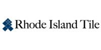 Rhode Island Tile logo with blue geometric tile icon and black text on white background