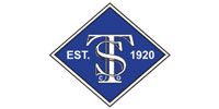 Blue diamond logo with white “ST” monogram and “EST. 1920” text