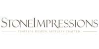 StoneImpressions logo with gray text and a small beige tagline on a white background