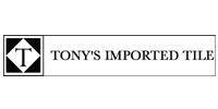 Tony's Imported Tile logo with a black-and-white tile icon and text.