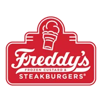 Freddy's Frozen Custard & Steakburgers logo: red sign with white text and an ice cream cone icon.