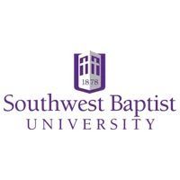 Southwest Baptist University logo: purple shield with cross imagery above text.