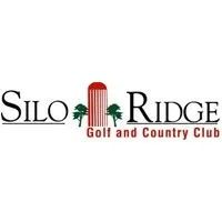 Logo for Silo Ridge Golf and Country Club, featuring a silo graphic with trees and text in black and red.