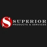 Logo for Superior Products & Services. Red circle with white 