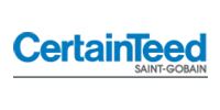 CertainTeed logo with blue text on a white background, 