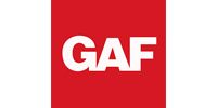 GAF logo on red background.