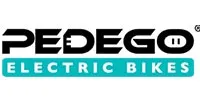 PEDEGO Electric Bikes logo with black text and a teal banner underneath