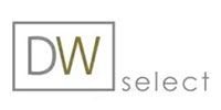 DW select logo in gray and gold text on a white background