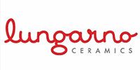 Lungarno Ceramics logo in red script with gray uppercase text on a white background