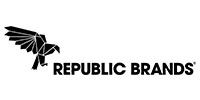 Republic Brands logo with black geometric bird and text on white background