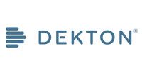 Dekton logo with a series of horizontal lines and the word 