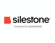 Silestone logo with a red square and black text 