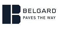 BELGARD logo with “PAVES THE WAY” tagline in black and blue