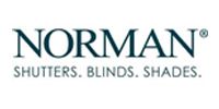 NORMAN logo with the tagline “Shutters. Blinds. Shades.”