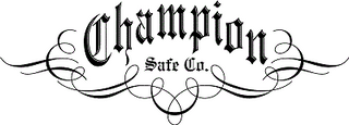 Champion Safe Co. logo in black, with ornate script and decorative flourishes.