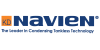 Navien logo with an orange square and blue text that reads 