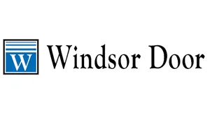 Windsor Door logo: Blue and white emblem with