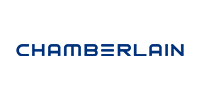 Chamberlain logo, navy blue text on a white background.