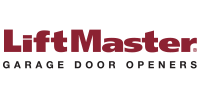 LiftMaster logo in burgundy.