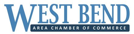 West Bend Area Chamber of Commerce logo in blue text on a white background