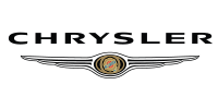 Chrysler logo with the name above the emblem of silver wings and a gold circle.