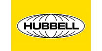 Hubbell logo in black on a yellow oval background