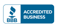BBB Accredited Business logo in blue and white