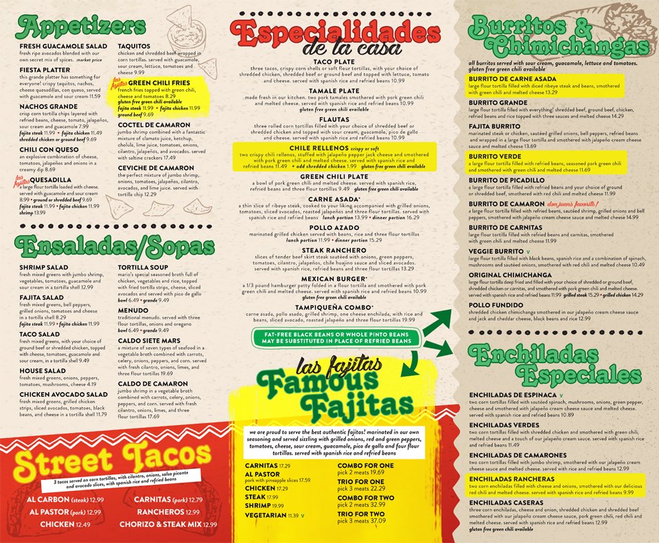 Las Fajitas Mexican Restaurant Full Menu Aurora, CO