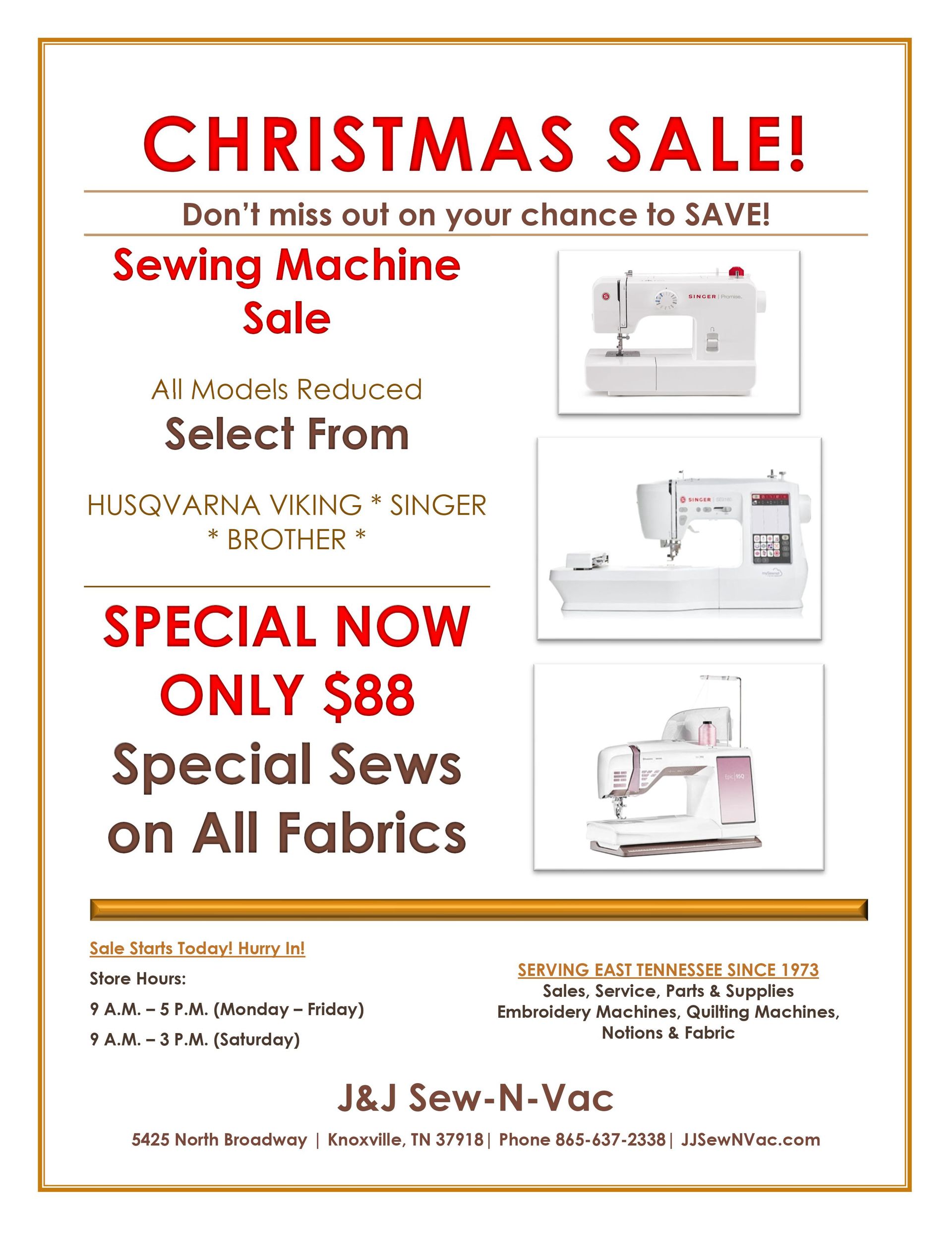 Sewing Supply Store J & J Sew N Vac Knoxville, TN