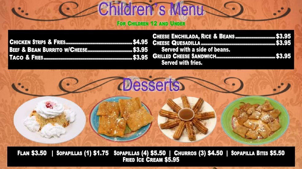 Full Menu Salsas Mexican Restaurant Wheat Ridge, CO