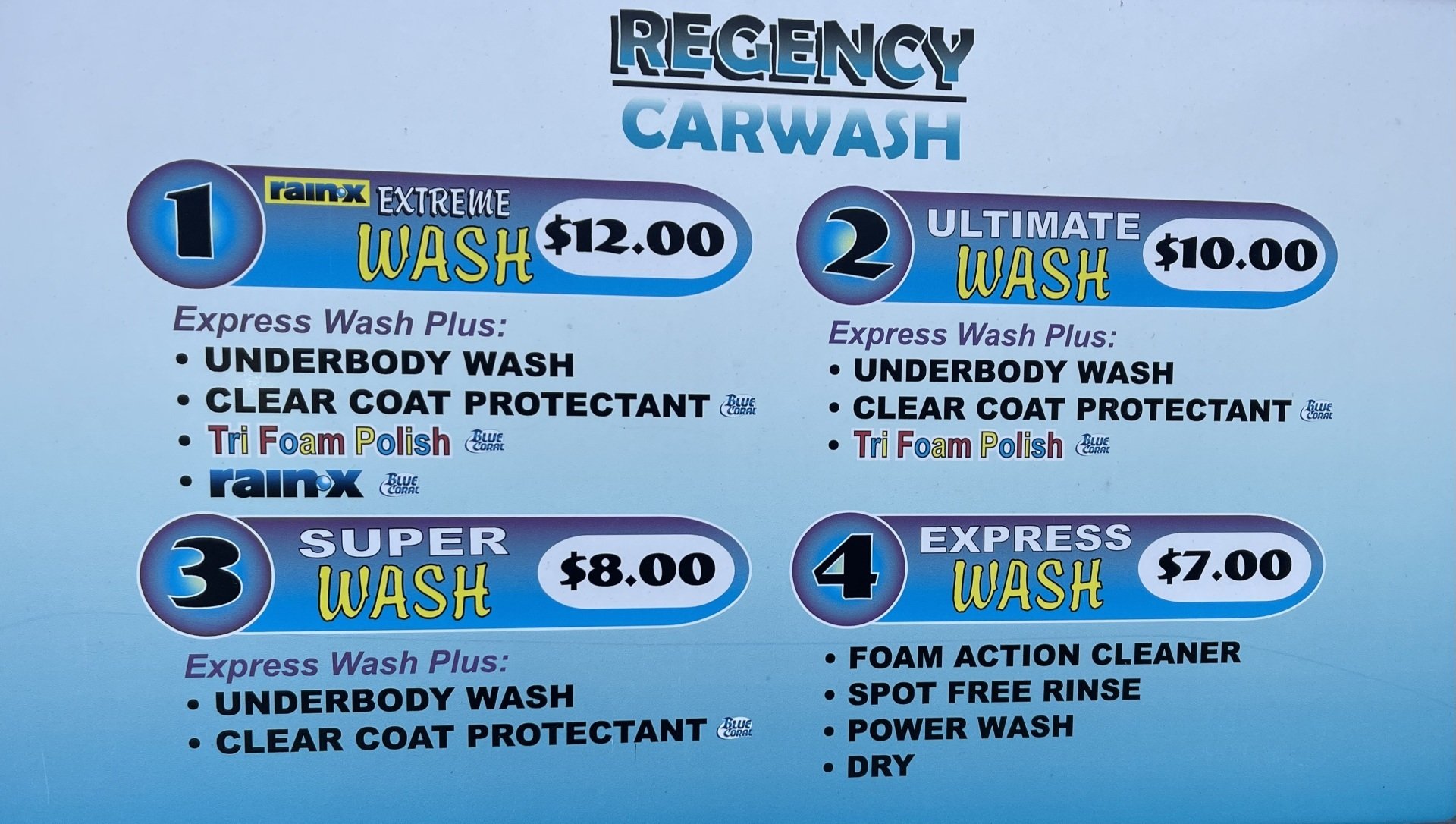 Car Wash Pricing Regency Car Wash