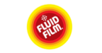 The Fluid Film logo, featuring the brand name in white text inside a red circle surrounded by orange and yellow rings.