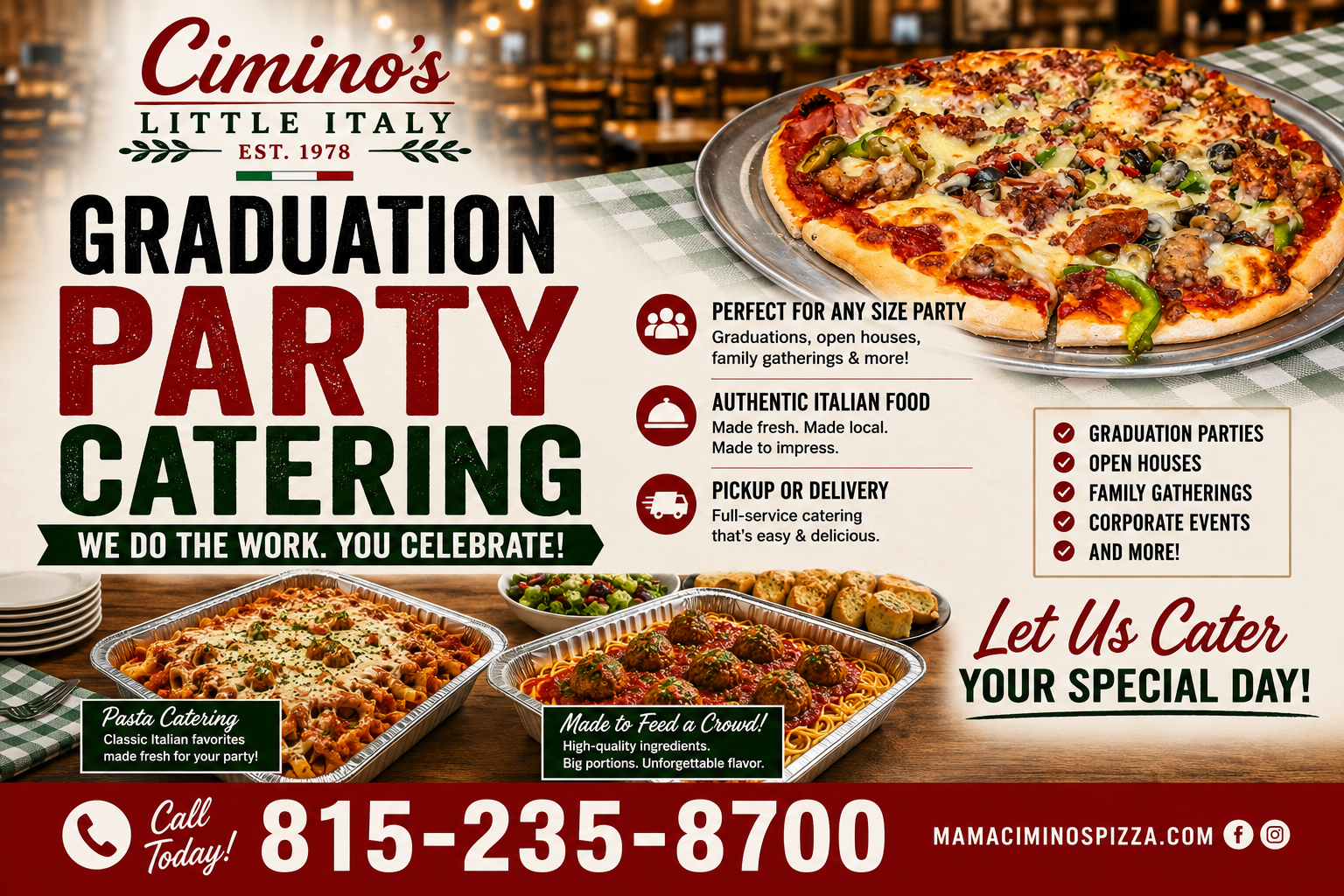 Cimino's Little Italy Main Menu | Freeport, IL