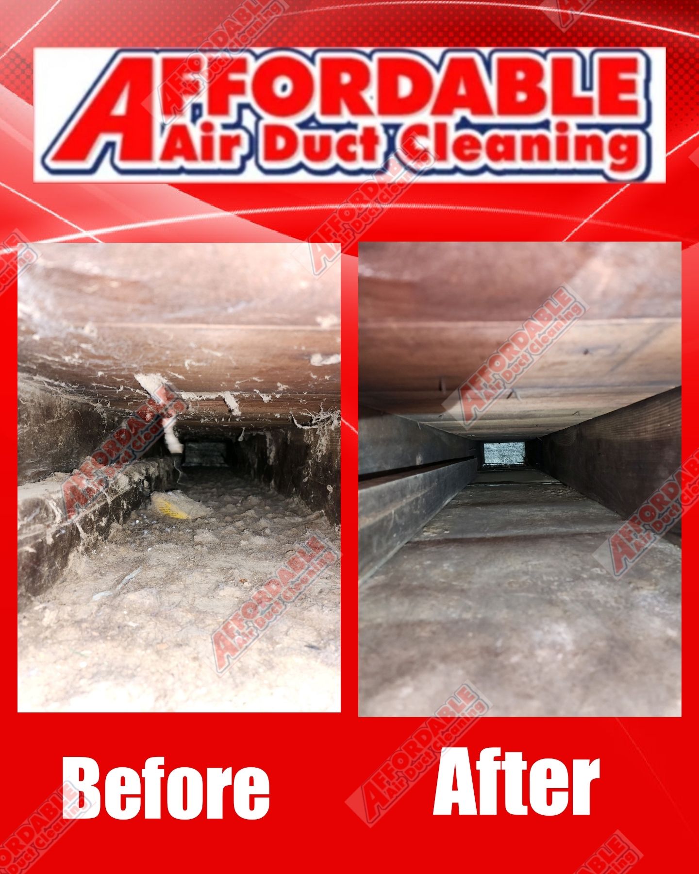 Affordable Air Duct Cleaning Before and After Omaha, NE Lincoln