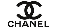Chanel logo with interlocking black Cs above the word “CHANEL” on a white background