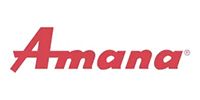 Amana logo in red text on white background.