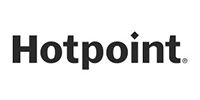 Hotpoint logo, black text on white background with a diamond symbol above the letter 