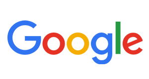 Google logo with multicolored letters on a white background