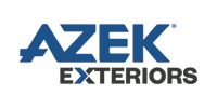 AZEK Exteriors logo in blue and gray text on a white background