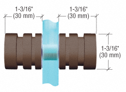 A diagram showing the dimensions of a hose connector