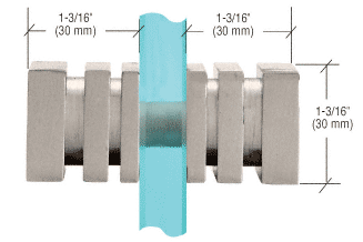 A diagram showing the measurements of a stainless steel fitting