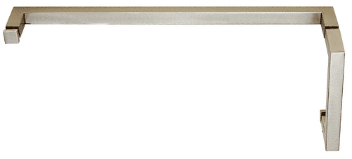 A stainless steel towel rack on a white background.