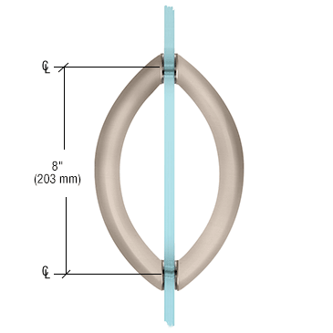 A picture of a door handle with measurements on it