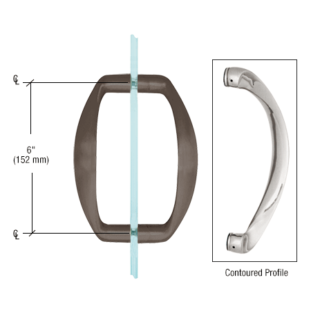 A picture of a door handle and a contoured profile