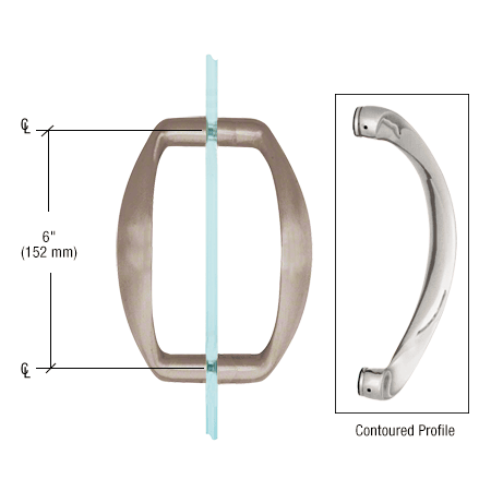 A picture of a door handle and a picture of a contoured profile